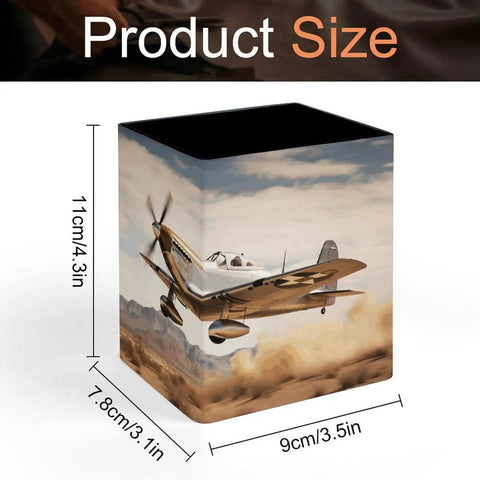 Dope PU Leather Pen Holder Desk Organizer Pencil Cup For Office Supplies With Soft Flannel Interior showing dimensions 4.3x3.1x3.5