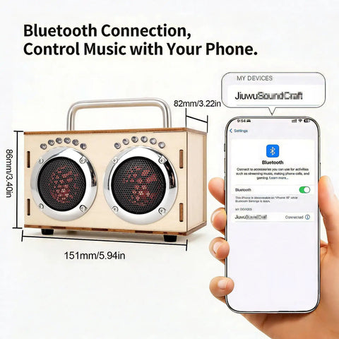 DIY Bluetooth Speaker Wooden Kit for Beginners Build Your Own Portable Speaker Science Electronics Project for Kids and Adults No Soldering Easy Setup Hands On Video Guides Perfect Camping Gift and Graduation Gift wooden Bluetooth speaker 151mm x 86mm with phone connection