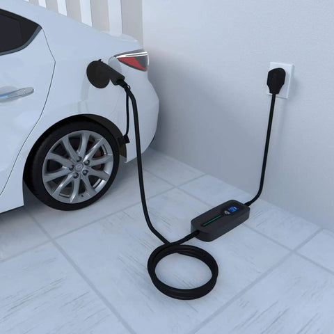 40 Amp Level 2 EV Charger Portable 9.6kW With NEMA 14 50 Outlet, 25ft Cable, LCD Display, Travel Ready Electric Vehicle Charging Station for Cars and Hybrids