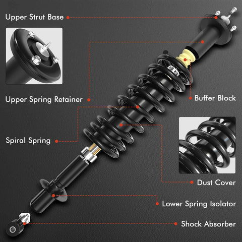 Rear Complete Strut Assembly With Coil Springs For Toyota Corolla 2009 To 2013 Bolt On Replacement Suspension Shock Absorbers
