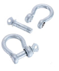 Galvanized Steel Anchor Shackles 3/8 Inch Pair With Screw Pin Design For Easy Hookup To Lead Chain And Anchor Line Heavy Duty