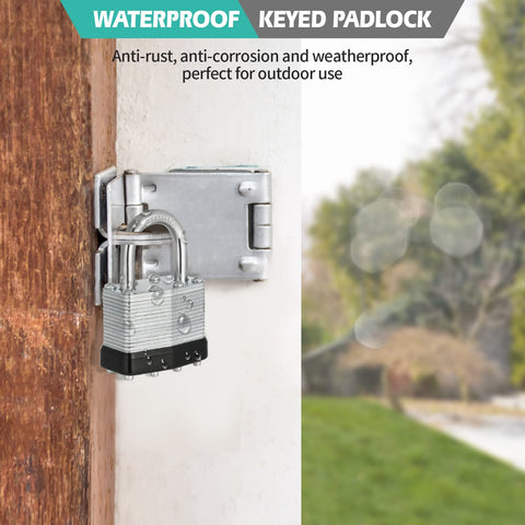 Beefy Keyed Alike Nickel Plated Padlocks Set of 12 on shed, heavy duty locks for storage units, sheds, garages and fences
