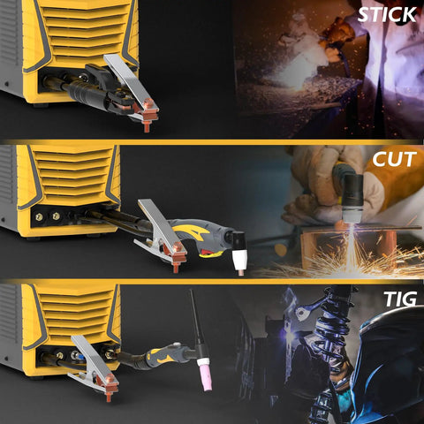5 In 1 Portable Welding Machine With Cut HF TIG Pulse TIG Spot Weld And Stick, 50A Plasma Cutter, 200A TIG Welder, 180A Stick Welder