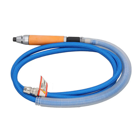 Lightweight Pneumatic Grinding Pen Straight Handle with blue hose, designed for engraving, chamfering, and polishing.