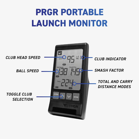 130A Golf Launch Monitor With Doppler Radar Delivers Club Head Speed Ball Speed Smash Factor Carry And Total Distances device