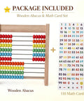 The Real Deal Wooden Abacus For Kids Featuring 100 Brightly Colored Beads Perfect For Kickstarting Math Foundations And Montessori Counting Drills Preschool Classrooms with math cards included.