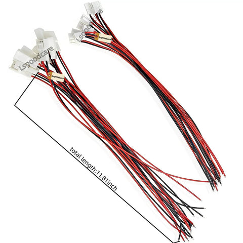 VH-2P 3.96mm Pitch 2-Pin Header Terminal Connector For LED Strip, 20AWG Wire, 11.81 Inch Length, PA66 Nylon Shell, Copper Terminals