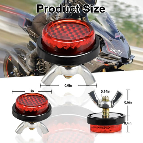 Red Reflectors Motorcycle License Plate Bolts And Nuts Set For Motorcycle And Bicycle Round Screws And Fasteners Reflective Frame Hardware Easy Install Durable Stainless Steel By Muoqele