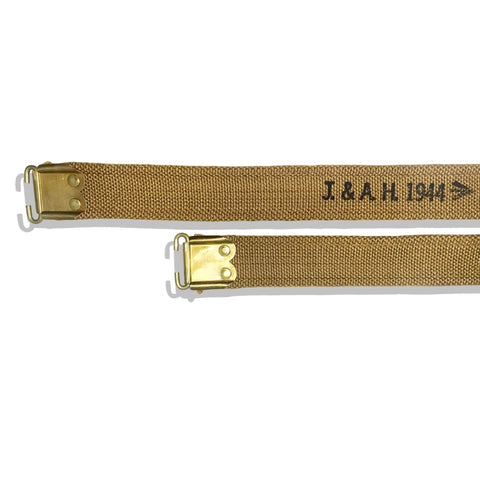 Authentic WWII British Lee Enfield Sling Reproduction Khaki Cotton Canvas Webbing Heavy Duty 44-Inch Adjustable Strap