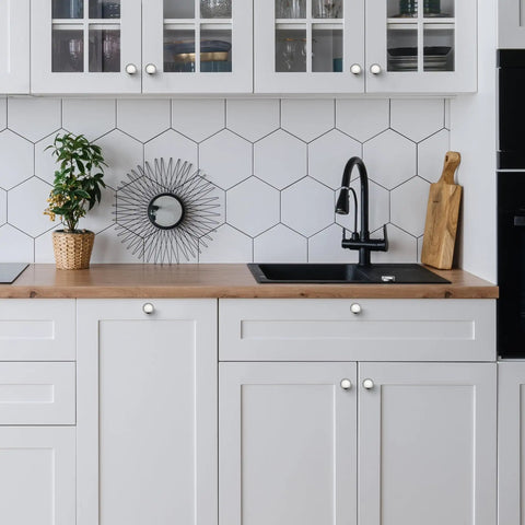Kick Up Your Cabinets With These Fresh Brushed Nickel Knobs Breezy Install Hardware Kit Includes Mounting Screws Top view of a sleek kitchen.
