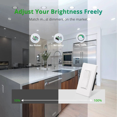 Image showing brightness adjustment of Sixteen Pack 6 Inch LED Recessed Lighting with Junction Box 6000K Daylight White 1100 Lumens.
