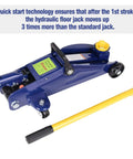 2 Ton Heavy Duty Hydraulic Floor Jack With Low Profile Design For Sedans Trolley Service Jack Ultra Smooth Lifting From Five Point One Eight Inch Minimum Height Durable Blue Construction For Home Garage Maintenance