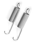 Grab This Solid Set Of Killer Replacement Tension Springs For Recliner Sofa Chair Pull Cord Mechanism Quick Swap Top Shelf Heavy Duty Steel Coils Silver Furniture Hardware Pack Of Two - close-up view of two silver steel tension springs.