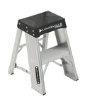 Two Foot Aluminum Step Stool For Industrial Use, Heavy Duty 375 Pound Capacity, Type IAA AY8002, Rugged Gusset Bracing