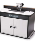Heavy Hitter Benchtop Router Table Decked Out With A Beefy 24 Inch Laminate Top, Precision Tuned Aluminum Fence, Snap Switch Insert Plate, Factory Spec Dust Collection Ports, And Spacious Bottom Storage For True Workshop Hustlers with two storage doors