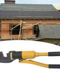 Heavy Duty Hydraulic Rebar Cutter And Crimping Tool With Portable Steel Case Effortlessly Slice Through 4 To 16 Mm Reinforcement Bars on construction site.