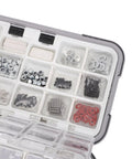 Universal RC Screw Kit With 537 Pcs Double Sided Screws And Nuts Organizer Box Hardware Fasteners For 1/8 1/10 1/12 And 1/16 Scale RC Cars Trucks Crawlers On Road Vehicles, open organizer box with assorted metal nuts, washers, pins