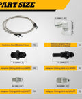 70 Inch 6AN Transmission Cooler Hose Kit With Stainless Steel Braided PTFE Lines For 4L60E 4L80E TH350 TH400 2004R 700R4 And C5 Vehicles