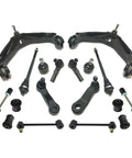 18 Piece Front And Rear Sway Bar Link Kit With Tie Rod Ends Idler Arm Pitman Arm 4 Groove Spline Upper And Lower Control Arms Plus Lower Ball Joints For Chevy Suburban 2500 And Hummer H2 Direct Fit Replacement