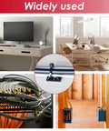 Powerful Back Glue Self Adhesive Cable Zip Tie Mounts Kit showing use in office wiring and cable management applications