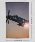 World War II Aircraft Wall Tapestry Large Polyester Print With Easy Hang Kit For Bedroom, Living Room, Or Chill Meditation Space