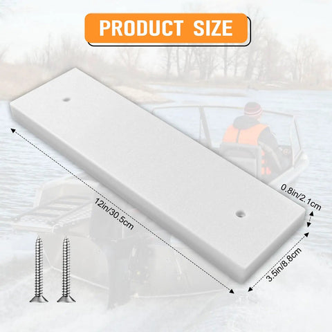 Marine Grade Transducer Mounting Plate Kit For Boats 0.8 Inch Thick White Transom Mounting Block with screws shown