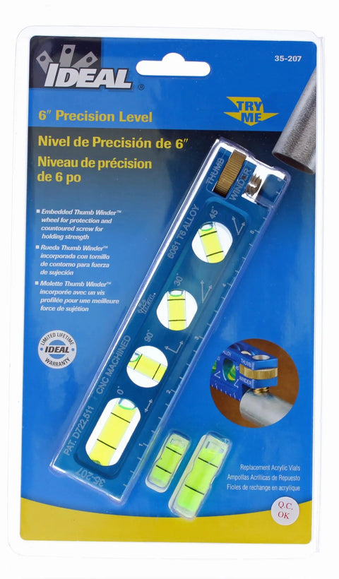 Six Inch Electrician Level With Beefy Neodymium Magnet Jaw And Wide V Groove Channel For Snug Conduit Grip Sports Four Crisp Measuring Vials For Fast Angle Layouts No Nonsense Gear Built Tough For Everyday Crews