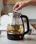 1 Liter Glass Electric Kettle With Keep Warm Function, Rapid Boil Tech, Auto Shut Off Safety, Bpa-Free Borosilicate Build, And An Easy Pour Spout for brewing herbal tea.
