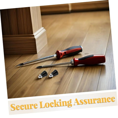 Industrial Spring Plunger Pins 4 Pack Metal Retainers With Smooth Operation, Anti-vibration Stability And Universal Compatibility For Heavy Duty Machine Workshops And Diy Projects That Need Durable Locking Solutions with screwdrivers on wood floor.