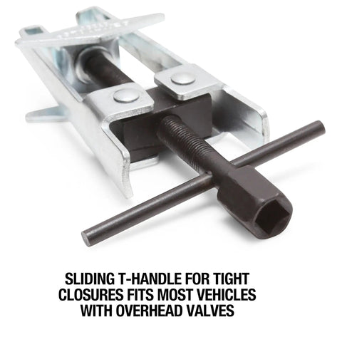 Overhead Valve Spring Compressor Tool For Cars And Trucks No Fuss Valve Spring Removal Tool T-handle close-up view