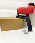 One Quarter Inch Air Sandblasting Gun Portable Handheld Sandblaster With 90 PSI Pneumatic Power next to cardboard box and fittings