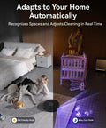 Flow 2 Robot Vacuum And Mop Combo With 31000 Pa Suction in a bedroom with pet toys and a crib