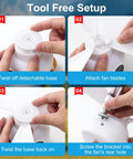 Portable Camping Fan With LED Lights And Remote, 9.25 Inch Wireless Rechargeable Tent Ceiling Fan assembly steps
