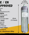 3L Carbon Fiber Tank 4500 PSI PCP HPA Scuba Paintball Air Tank With Dope Dual Gauge Valve Lightweight 183 CI Capacity