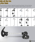 Trolling Motor Stabilizer Bundle With Bow Mount Support And 60 Amp Waterproof Circuit Breaker For Electric Trolling Motors Reduces Bounce And Vibration On Rough Water, shown in various models and configurations.