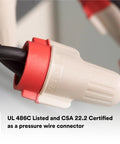 Performance Plus Wire Connectors T And R Jug Tan Red 22-8 AWG Copper UL and CSA certified close-up view