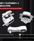 MINI Engine And Transmission Mount Kit For Cooper Clubman Countryman X1 X2 228i M235i 2.0L 3 Piece Set shown in steel and rubber