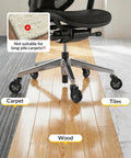 Office Chair Wheels Set Of 5 3 Inch All Black Casters 11x22mm Rubber Roller Blades On Wood Floor