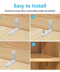 All In One Stainless Steel L Bracket Set With 80 Screws for furniture shelves, 90 degree corner braces installation steps