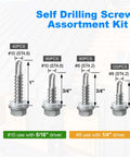 300 Piece Self Tapping Screws Assortment Kit Self Drilling For Metal Sheet Metal Screws With Hex Washer Head Rust Resistant