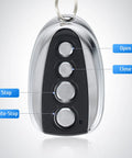 Remote Control For Automatic Gate Openers With 100 Foot Range Auto Close Function Easy Pairing Wireless Security Key in silver and black