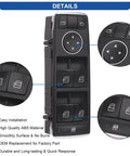 Beefed Up Master Power Window Switch For Front Driver Side Fits 2008 Through 2012 Mercedes C230 C250 C280 C300 C350 C63 AMG E500 E63 GLK350 Replacement A2049055302, detailed view with highlighted features and buttons
