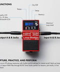 RC-5 Loop Station High Resolution 32-Bit AD/DA and 32-Bit Float Processing Looper with labeled input and output jacks