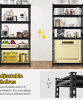 Heavy Duty Five Tier Metal Shelving Unit 48 By 24 By 72 Inches Industrial Storage Rack showing adjustable shelves for various items.