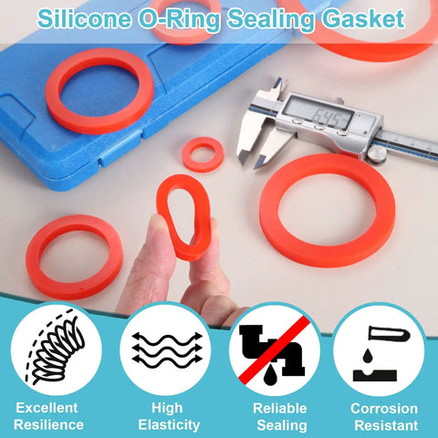 Get Your Hands On This Awesome 12 Piece Silicone Flat Washer Kit DN15 1/2 Inch Flexible O Ring Sealing Ring In Vibrant Red with caliper.