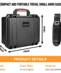 Waterproof Tough As Nails Hard Case with Custom Foam for Mavic 3 Pro Series Drones includes strap, IP67 waterproof, 14x13x6 inches.
