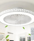 Low Profile Ceiling Fan With Lights Remote Control 19 Inch Enclosed LED Fan For Bedroom And Living Room, remote visible