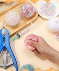 DIY Stress Ball Making Kit With 12 Blank Silicone Balls Skins Beads Expansion Tool Vacuum Evacuating Device And Injectors