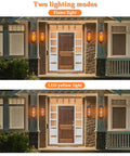 74 LED Flickering Flame Solar Wall Lights Outdoor Sconces Auto On Off Waterproof Lanterns For House Garage Doorways Garden Porch Patio Yard Two Pack No Brainer Curb Appeal installed by a front door
