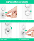 32 Pack Hidden Handle Outlet Covers For 3-Prong Outlets Easy For Adults To Remove And Kid-Proof Baby Proofing Electrical Socket Caps